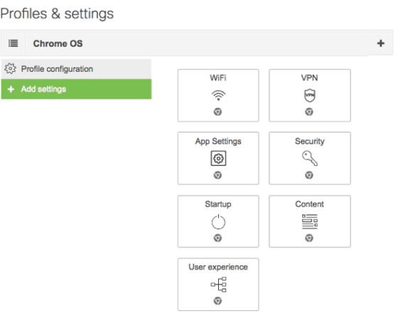 Chrom os profile and settings